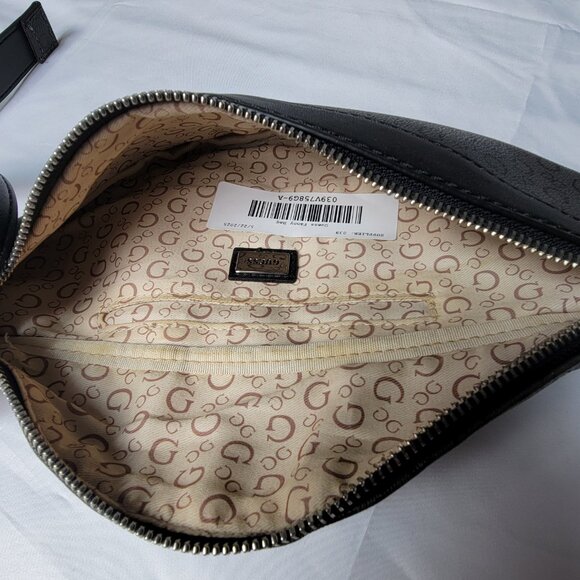 Guess Monogram Fanny Pack Waist Bag Gray 11"x6" Silver Tone Hardware - Picture 9 of 12